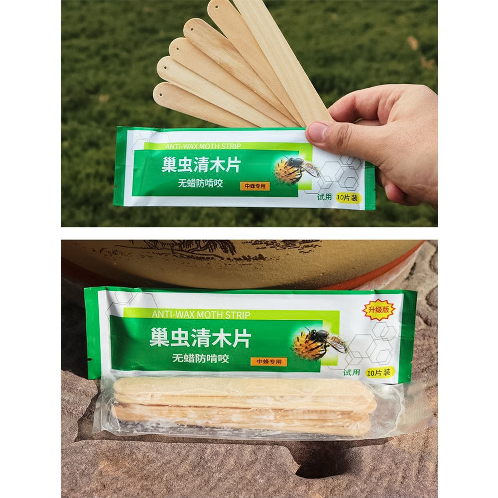 APIBUZZ Hive Wax Moth Control Wooden Strips | 10-Unit Pack