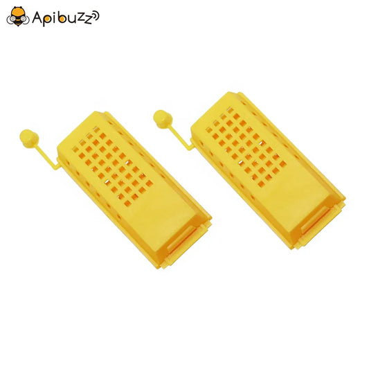 10 Pieces Yellow Long Type Plastic Queen Cages Beekeeping