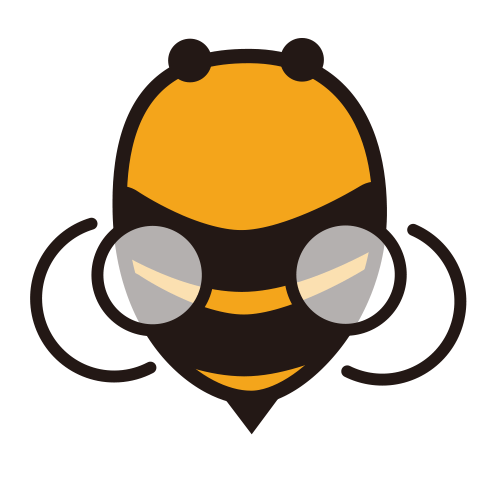 APIBUZZ beekeeping store logo with rounded rectangle with white background