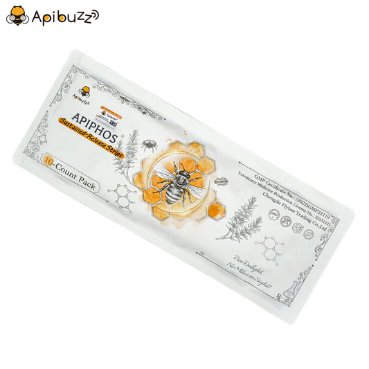 Apiphos hive pest control strips angled view on white background