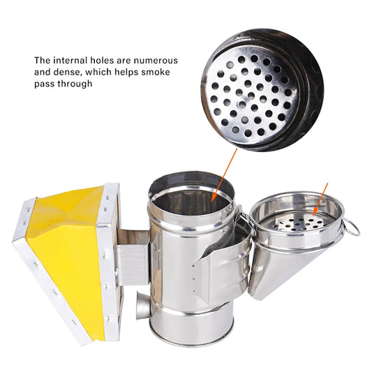 Inner sieve design of Apibuzz mini beehive smoker 