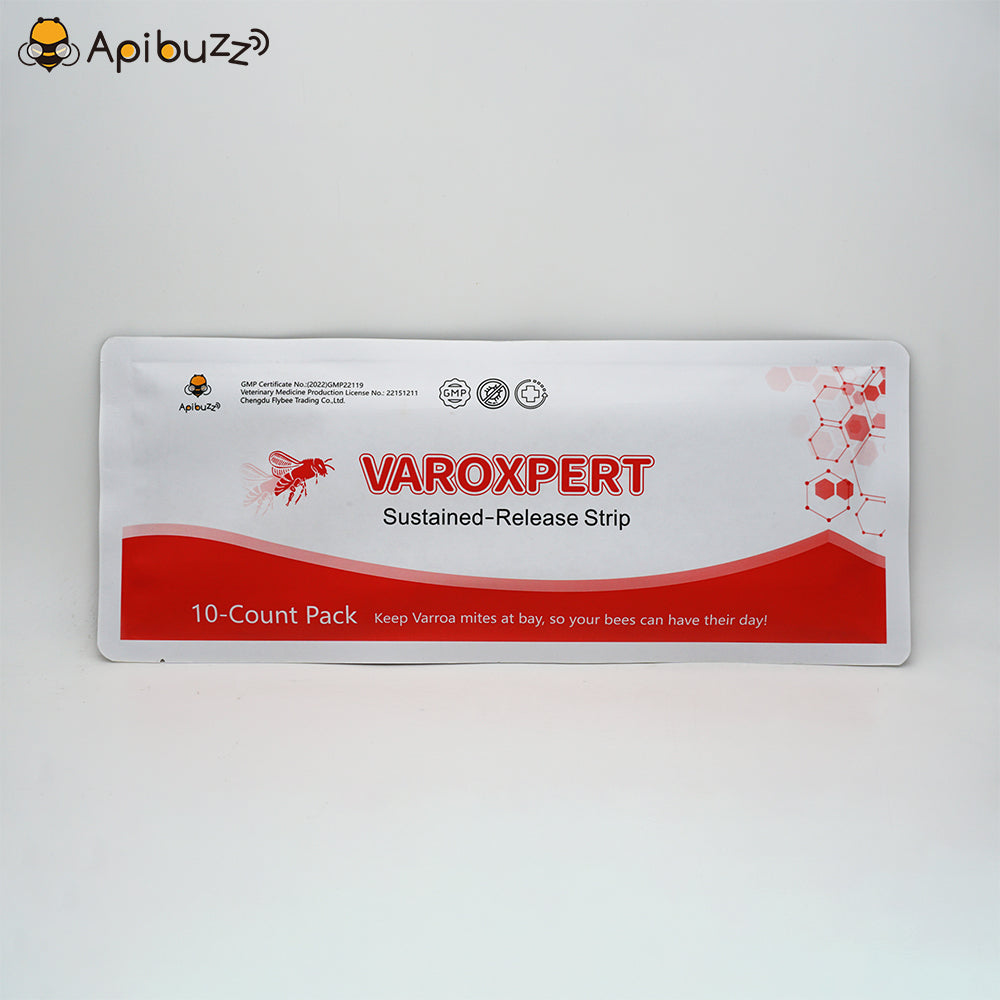 VAROXPERT slow-release amitraz varroa strips for bees, similar to Apivar mite treatment