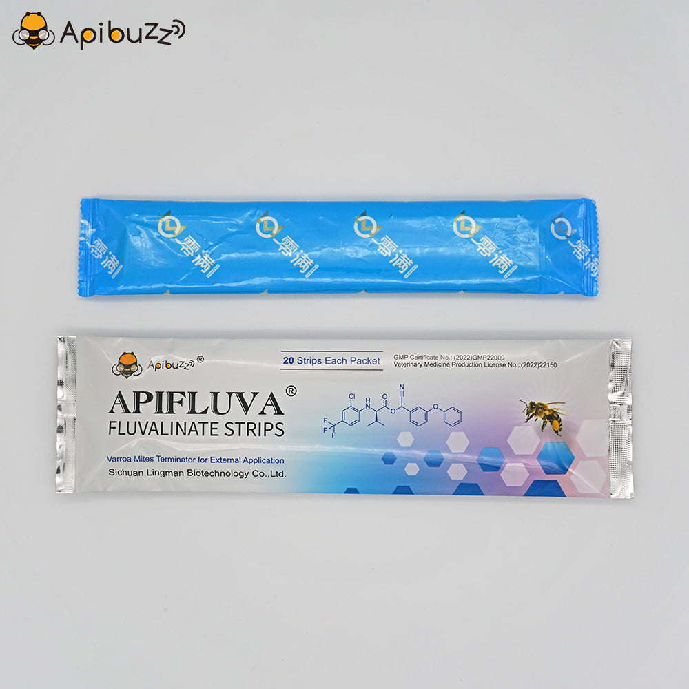APIFLUVA 20-unit fluvalinate bees strips with inner packaging