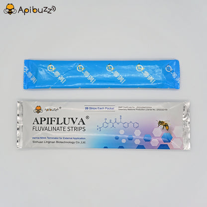 APIFLUVA 20-unit fluvalinate bees strips with inner packaging