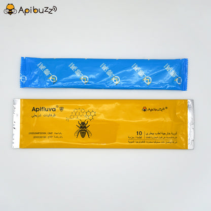 APIFLUVA 10-Pack fluvalinate varroa strips Arabic version with inner bags and full packaging display